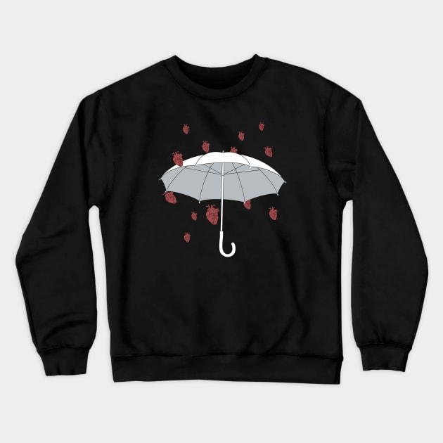 Anatomy heart rain art Crewneck Sweatshirt by Carries Design 